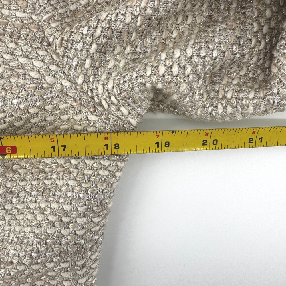 St John Champagne Peplum Metallic Tweed Zip Front Jacket Blazer Womens 8 Classic - Picture 8 of 10